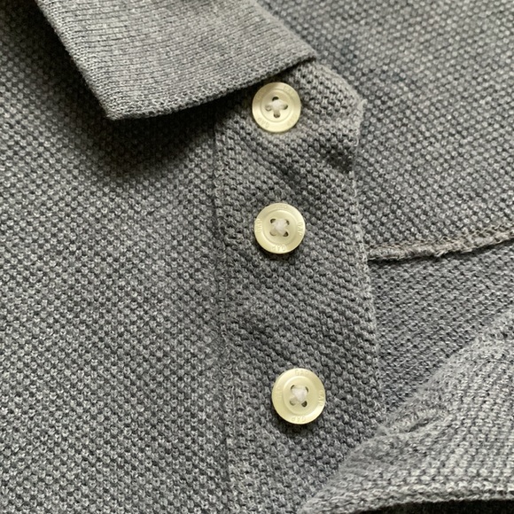 Gap Brand- Classic Men’s Long Slv Polo Shirt- Gray- Size XL Late 90s Early 2000 - Picture 6 of 11